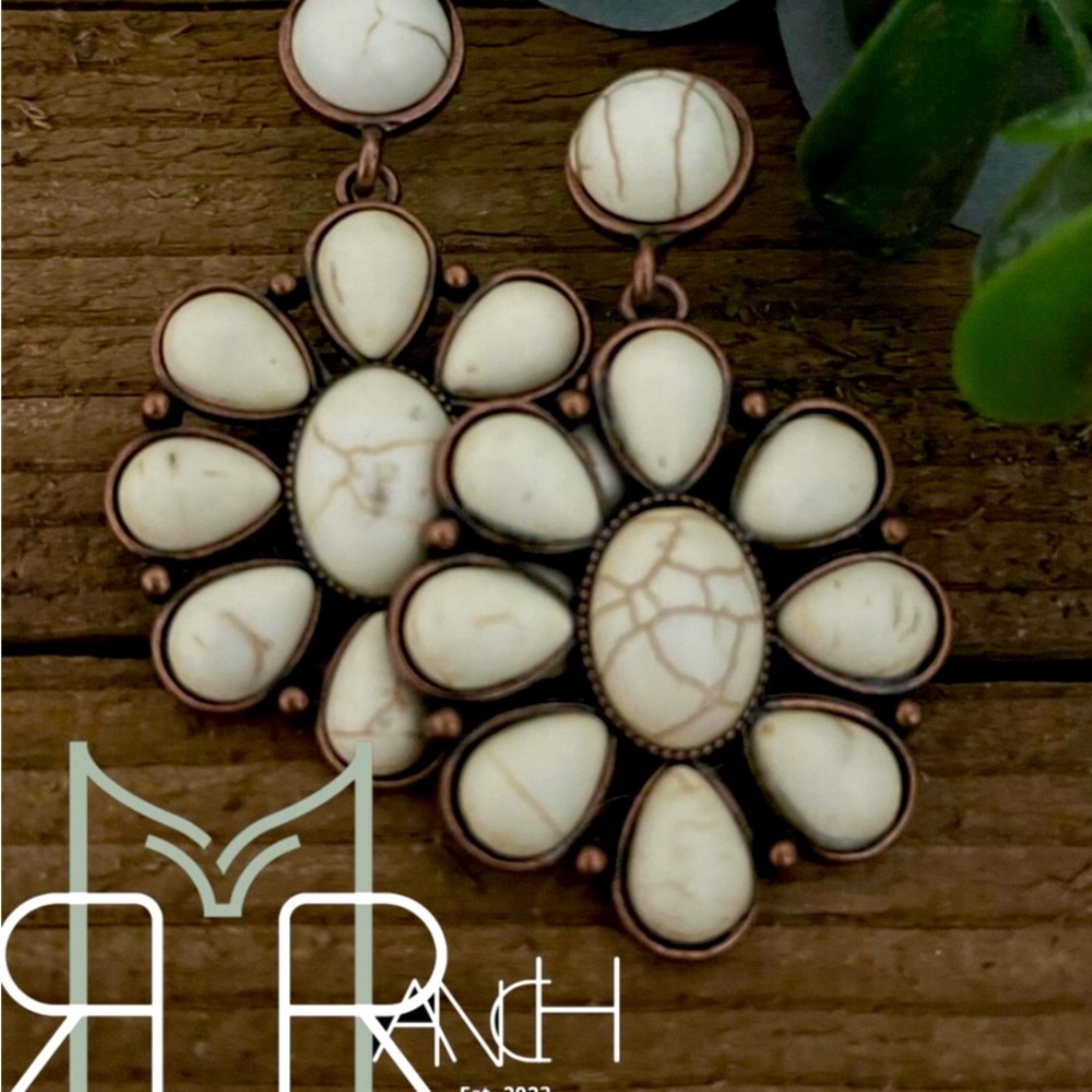 White Buffalo Turquoise Earrings
